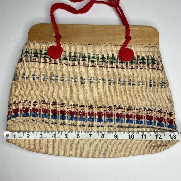 Vintage Hand Woven And Wood Purse by Dorothy Fitzgerald - Picture 9 of 10